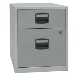 BISLEY Caisson mobile hauteur bureau PFA, 1 tiroir, 1 tiroir pour DS, argent