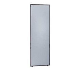Cloison de séparation, plastique, cadre gris ardoise, gris argent, h x l 1950 x 650 mm