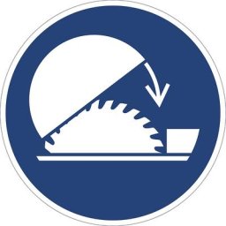 Panneaux indiquant les mesures de sécurité obligatoires, bâche de protection obligatoire pour scie circulaire à table, lot de 10, film, Ø 200 mm
