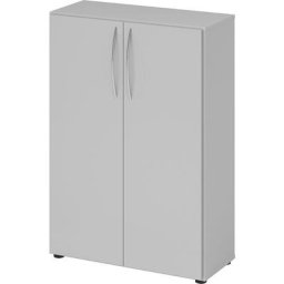 BIANCA - Armoire de bureau, h x l x p 1144 x 800 x 346 mm, 3 hauteurs de classeurs, gris clair