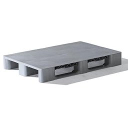 eurokraft pro Palette à semelles en plastique, L x l 1200 x 800 mm, avec renforts en acier, gris, 10 pièces et +