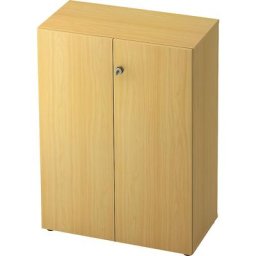 eurokraft pro CONTACT - Armoire de bureau, 2 tablettes, façon hêtre