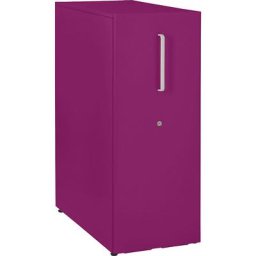 BISLEY Meuble de rangement Tower™ 3, avec plateau de finition et 1 tableau à épingler, version gauchère, 1 tablette, fuchsia
