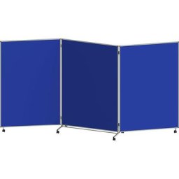 eurokraft basic Tableau de présentation pliant et mobile, h x l x p 1905 x 3640 x 500 mm, bleu