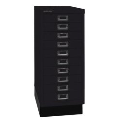 BISLEY MultiDrawer™ série 29, avec socle, format A4, 10 tiroirs, noir