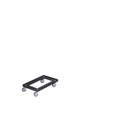 Plateau roulant en plastique, 580 x 380 mm, force 150 kg, noir, 5 pièces et +