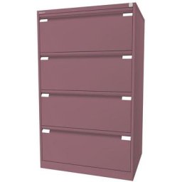 BISLEY Classeur pour dossiers suspendus à 2 rangées, 4 tiroirs, format A4, rose