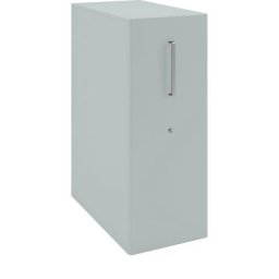 BISLEY Meuble de rangement Tower™ 4, avec plateau de finition et 1 tableau à épingler, version gauchère, 2 tablettes, argent