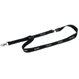 DURABLE Bande textile STAFF, avec mousqueton, lot de 20, noir