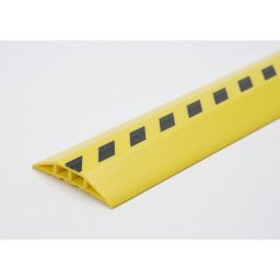 Gaine protège-câbles en plastique, pour tuyaux et câbles de Ø max. 10 mm, noir-jaune, 2 passages, longueur 1,5 m