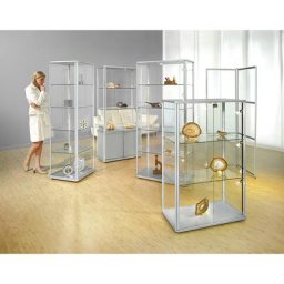 eurokraft pro Vitrine design, version basse, h x l x p 1280 x 520 x 520 mm, sans éclairage