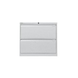 BISLEY Classeur pour dossiers suspendus à 2 rangées, 2 tiroirs, format A4, gris clair