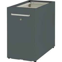 BISLEY Meuble de rangement Tower™ 2, sans plateau de finition, avec tableau à épingler, version gauchère avec 1 tablette, anthracite