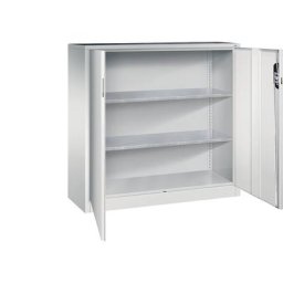 C+P Armoire d'atelier hauteur bureau à portes battantes, h x l x p 1200 x 1200 x 400 mm, gris clair / gris clair