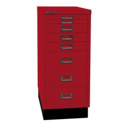 BISLEY MultiDrawer™ série 29, avec socle, format A4, 8 tiroirs, rouge cardinal