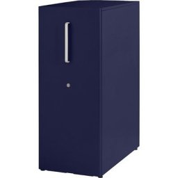 BISLEY Meuble de rangement Tower™ 3, avec plateau de finition et 1 tableau à épingler, version droitière, 2 tablettes, bleu oxford