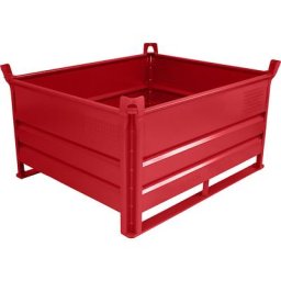 Heson Caisse-palette sur semelles, L x l 1200 x 1000 mm, charge max. 500 kg, rouge, 10 pièces et +
