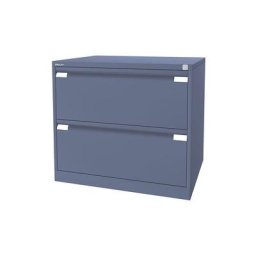 BISLEY Classeur pour dossiers suspendus à 2 rangées, 2 tiroirs, format A4, bleu