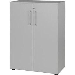 eurokraft pro RENATUS - Armoire pour bureau, 2 tablettes, 3 hauteurs de classeurs, gris clair