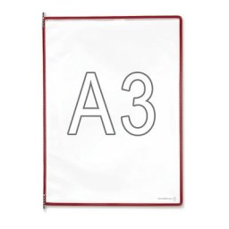 Tarifold Pochette transparente, lot de 10, pour format A3, rouge