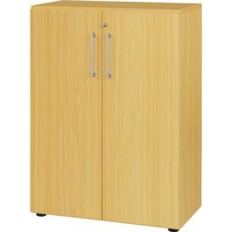 eurokraft pro RENATUS - Armoire pour bureau, 2 tablettes, 3 hauteurs de classeurs, façon hêtre