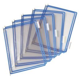 Tarifold Pochette transparente, lot de 10, pour format A4, bleu, 3 lots et +