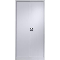 mauser Armoire métallique à portes battantes, 4 tablettes, profondeur 600 mm, aluminium