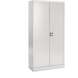 mauser Armoire métallique à portes escamotables, 4 tablettes, profondeur 420 mm, gris clair