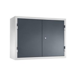 eurokraft basic Armoire murale d'atelier, h x l x p 600 x 800 x 320 mm, portes en tôle pleine, gris basalte RAL 7012
