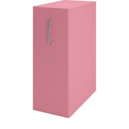 BISLEY Meuble de rangement Tower™ 4, avec plateau de finition et 1 tableau à épingler, version droitière, 2 tablettes, rose