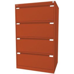 BISLEY Classeur pour dossiers suspendus à 2 rangées, 4 tiroirs, format A4, orange