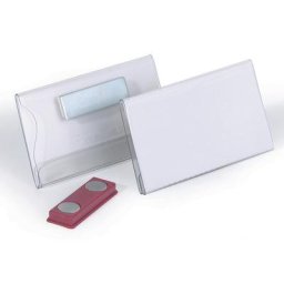 DURABLE Badge magnétique en plastique transparent, h x l 40 x 75 mm, lot de 25
