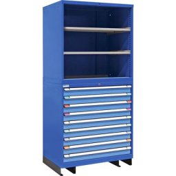 Armoire modulaire, 9 tiroirs, 2 tablettes, h x l x p 2100 x 1005 x 695 mm