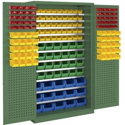 mauser Armoire grande capacité, 11 tablettes, 173 bacs à bec, vert réséda RAL 6011