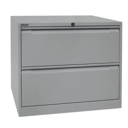BISLEY Classeur pour dossiers suspendus à 2 rangées, 2 tiroirs, format A4, aluminium
