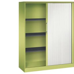 C+P Armoire à rideaux ASISTO, hauteur 1617 mm, largeur 1200 mm, vert viridin / blanc trafic