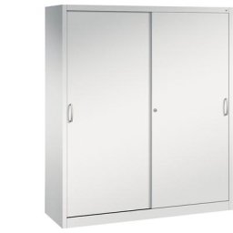 C+P Armoire à portes coulissantes ACURADO, 8 tablettes, h x l x p 1950 x 1600 x 500 mm, gris clair