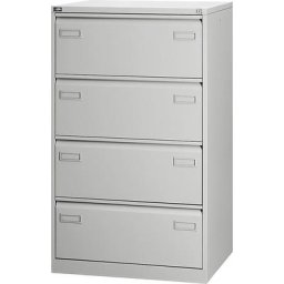 BISLEY Classeur pour dossiers suspendus LIGHT, à 2 rangées, 4 tiroirs format A4 transversal, gris clair