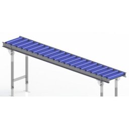 Gura Transporteur à rouleaux pour charges légères, cadre en acier et rouleaux en plastique, largeur voie 300 mm, entraxe 100 mm, longueur 2,0 m