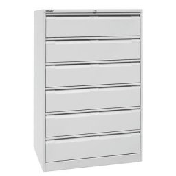 BISLEY Armoire à fiches, trois rangées, format A5, 6 tiroirs, gris clair