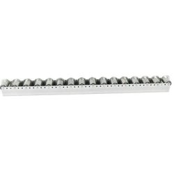 Rail à galets à joues, à intervalles de 78 mm, Ø 50 mm, acier, longueur 1,2 m