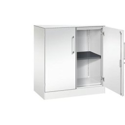 C+P Armoire à portes battantes ASISTO, hauteur 897 mm, largeur 800 mm, 1 tablette, blanc trafic / blanc trafic
