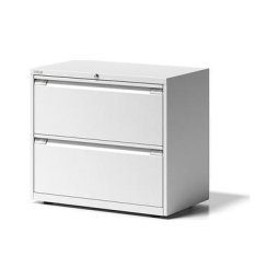 BISLEY Classeur pour dossiers suspendus ESSENTIALS, 2 rangées, 2 tiroirs, blanc trafic