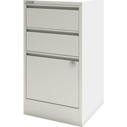 BISLEY Classeur pour dossiers suspendus HomeFiler, 2 tiroirs, 1 tiroir pour dossiers suspendus, blanc trafic