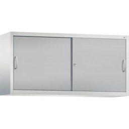 C+P Rehausse ACURADO à portes coulissantes, 2 tablettes, h x l x p 790 x 1600 x 400 mm, gris clair / aluminium