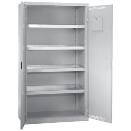 Armoire de sécurité à portes perforées, h x l x p 1800 x 1000 x 500 mm, 4 tablettes de rétention, gris clair / gris clair