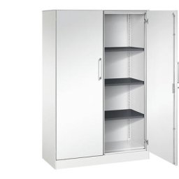 C+P Armoire à portes battantes ASISTO, hauteur 1617 mm, largeur 1000 mm, 3 tablettes, blanc trafic / blanc trafic