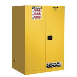 Justrite Armoire de sécurité FM, h x l x p 1651 x 1092 x 864 mm, portes à fermeture automatique, pour produits dangereux pour la nappe phréatique, jaune
