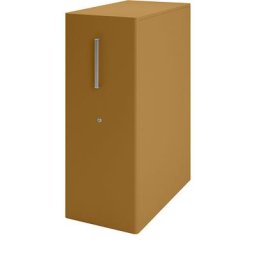 BISLEY Meuble de rangement Tower™ 4, avec plateau de finition, version droitière, 4 tablettes, dijon