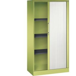 C+P Armoire à rideaux ASISTO, hauteur 1617 mm, largeur 800 mm, vert viridin / blanc trafic